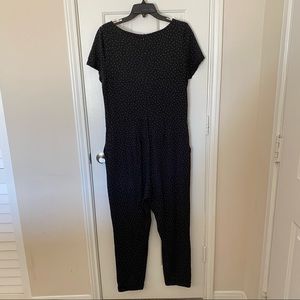 Boden - Caitlin Jersey Jumpsuit Black and Gold Polka Dots - Size 10R